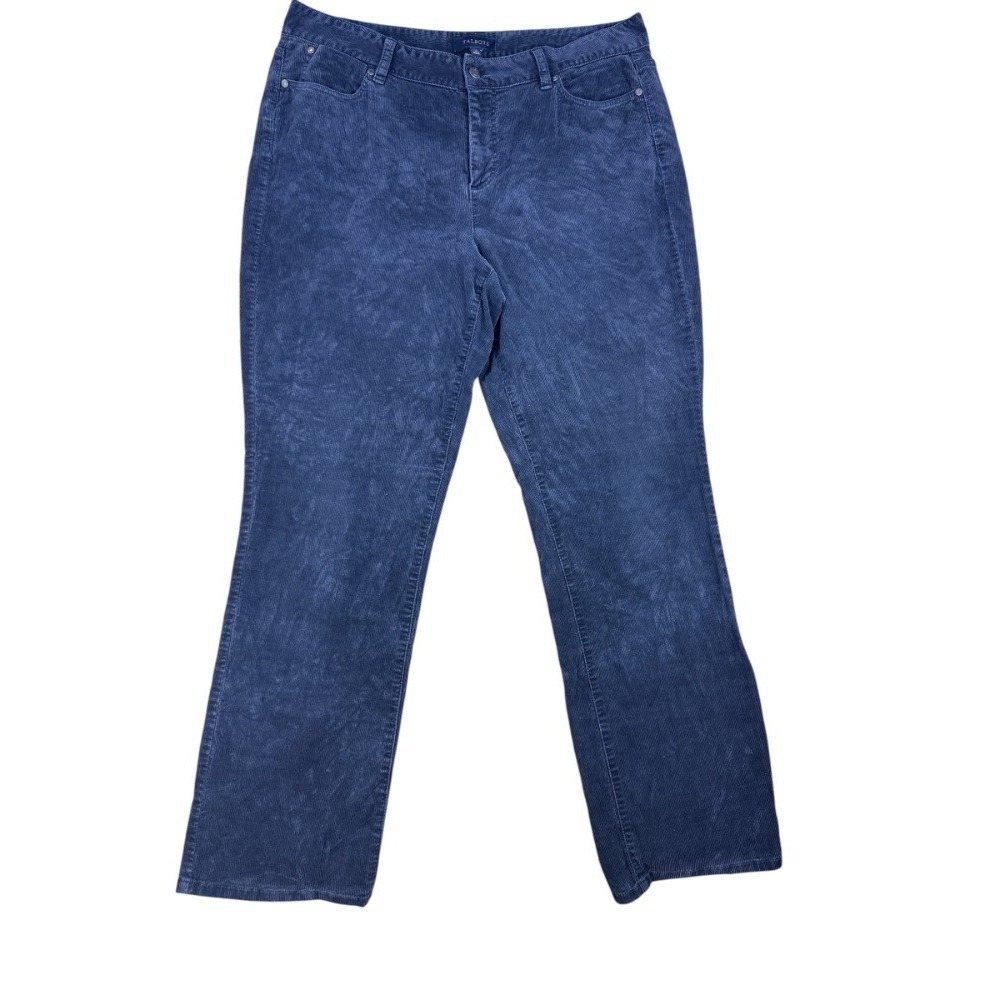 Talbots‎ Curvy Navy Blue Corduroy Straight Leg Pants High Rise Women's Size 16